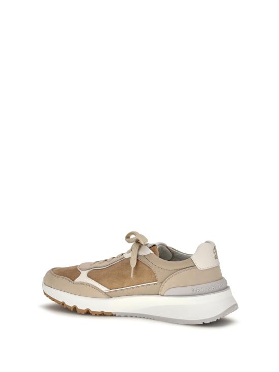 26FW 브루넬로 쿠치넬리 누벅 레더 스웨이드 러닝 스니커즈 MZUSNEO355 CIC58 BEIGE - BRUNELLO CUCINELLI