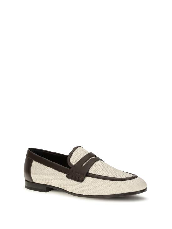 26SS 브루넬로 쿠치넬리 테크노 라피아 레더 모카신 MZQ9C3210 C112 BEIGE - BRUNELLO CUCINELLI