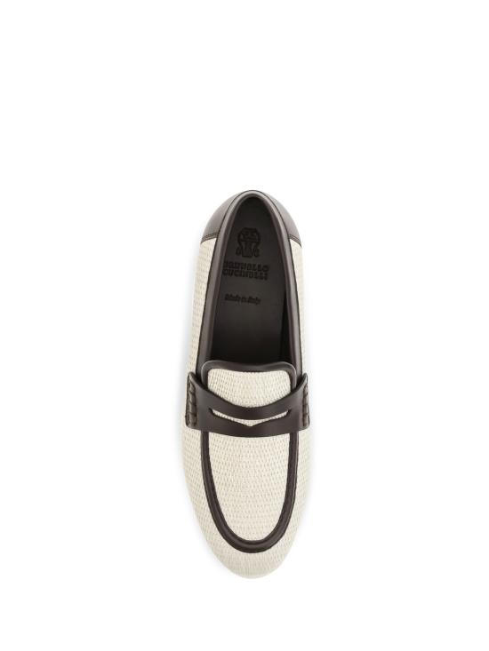 26SS 브루넬로 쿠치넬리 테크노 라피아 레더 모카신 MZQ9C3210 C112 BEIGE - BRUNELLO CUCINELLI