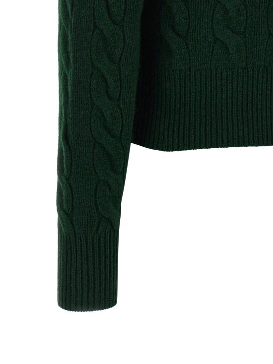 26FW 폴로 랄프로렌 로고 자수 크루넥 가디건 211972104503 Green - POLO RALPH LAUREN