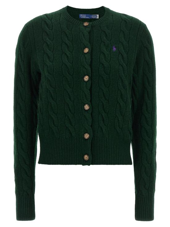 26FW 폴로 랄프로렌 로고 자수 크루넥 가디건 211972104503 Green