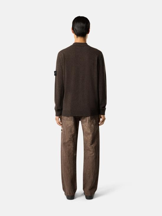 26FW 스톤 아일랜드 라이트 RWS 질롱 울 버튼 플래킷 루즈 핏 폴로 칼라 스웨터 L2S155100018S00B4 V0M62 MARRONE - STONE ISLAND
