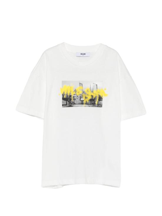 26FW [키즈] 엠에스지엠 티셔츠 F6MSJBTH239 002 Bianco