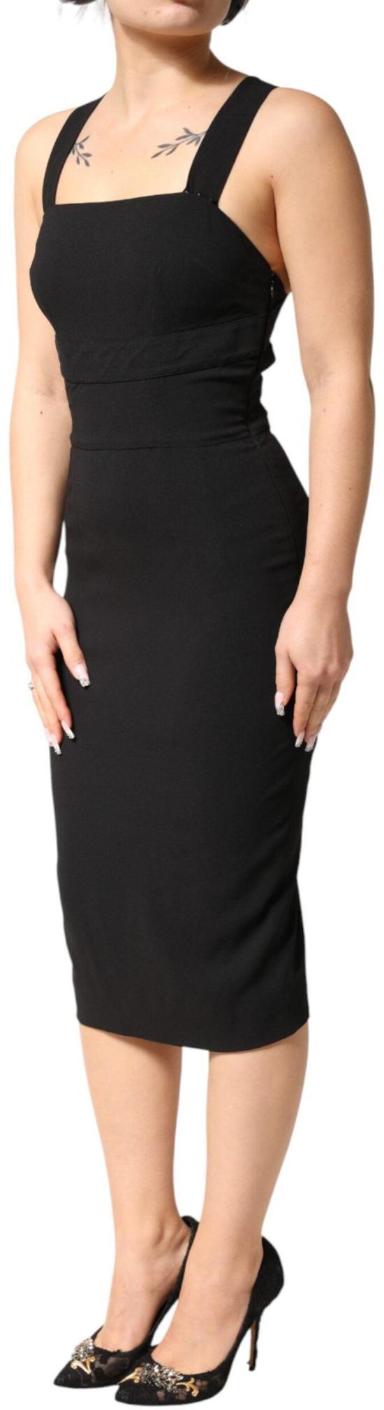 26FW 돌체앤가바나 미디 원피스 9950777835806 BLACK - DOLCE & GABBANA