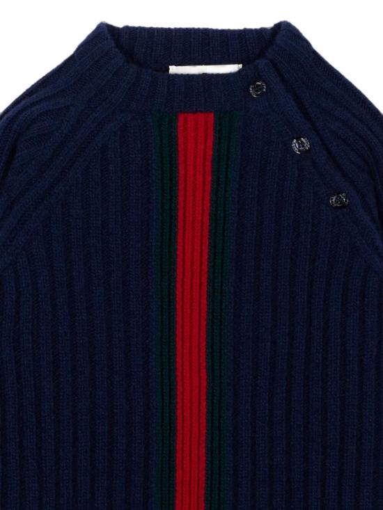 26FW [키즈] 구찌 터틀넥 니트 866182 XKFIL 4154 ABYSS BLUE GREEN RED - GUCCI