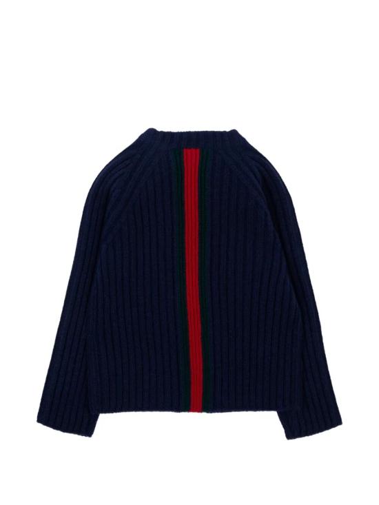 26FW [키즈] 구찌 터틀넥 니트 866182 XKFIL 4154 ABYSS BLUE GREEN RED - GUCCI