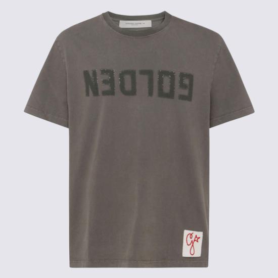 26FW 골든구스 골든 로고 프린트 반팔 티셔츠 GMP01220P000671 35479 Grigio