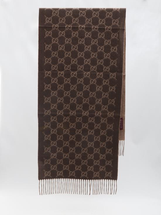 26FW 구찌 GG 캐시미어 스카프 812317 BROWN