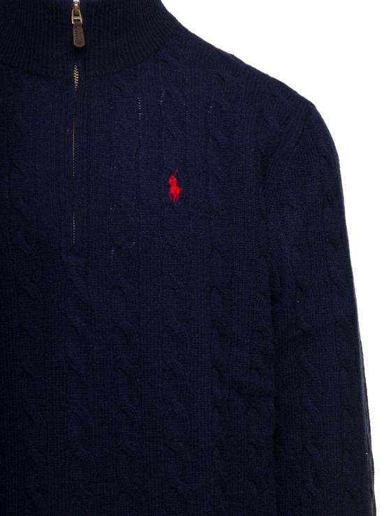 26FW 폴로 랄프로렌 포니 자수 케이블 니트 점퍼 710876766002 Blu - POLO RALPH LAUREN