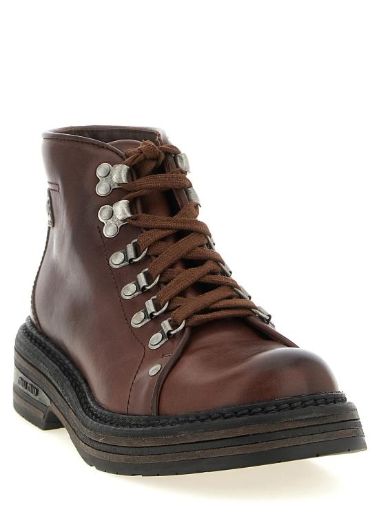 26FW 미우미우 레더 부티 5T800EFA0405ODF0201 Brown - MIU MIU