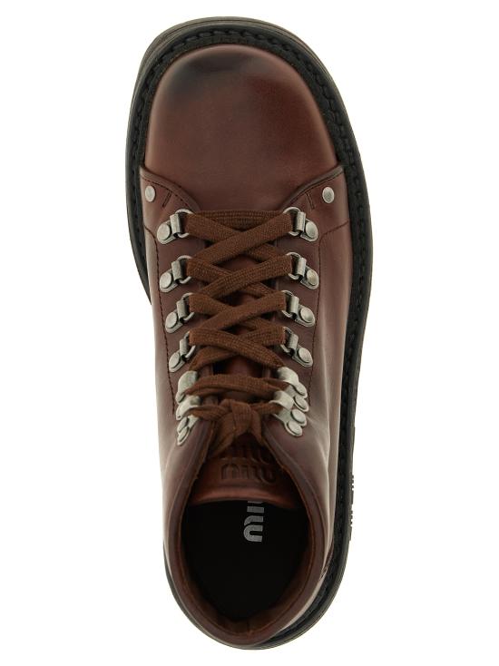 26FW 미우미우 레더 부티 5T800EFA0405ODF0201 Brown - MIU MIU