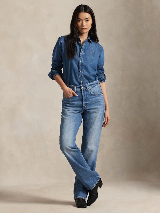 26FW 랄프 로렌 데님 셔츠 데님 슬림핏 블루 카미시아 - RALPH LAUREN