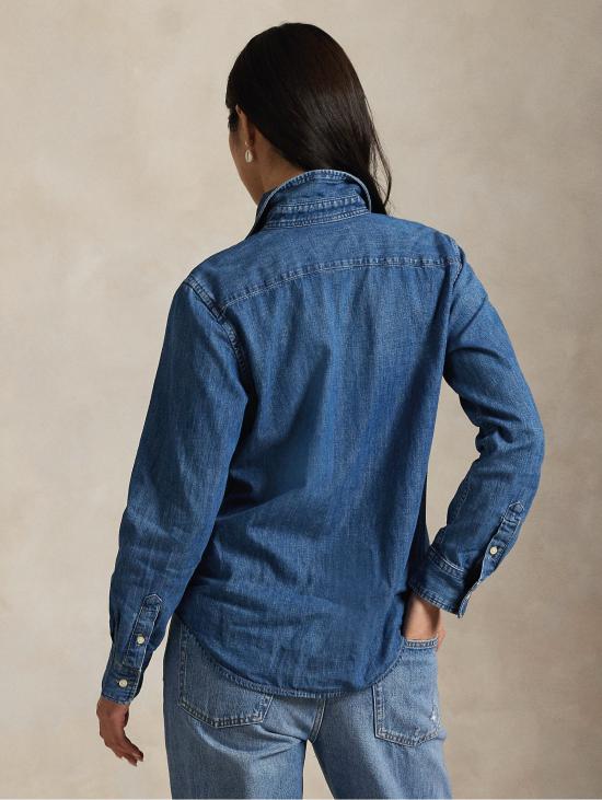 26FW 랄프 로렌 데님 셔츠 데님 슬림핏 블루 카미시아 - RALPH LAUREN