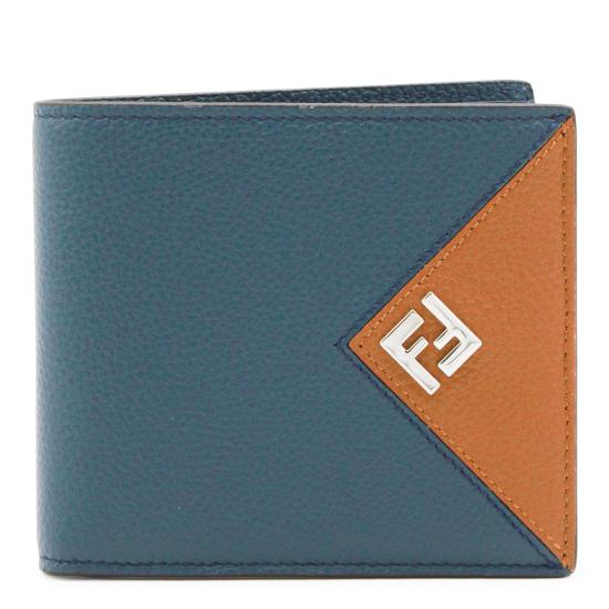 26FW 펜디 FF 바이폴드 월렛 7M0169 B09X F1X5Z NAVY BROWN DOM