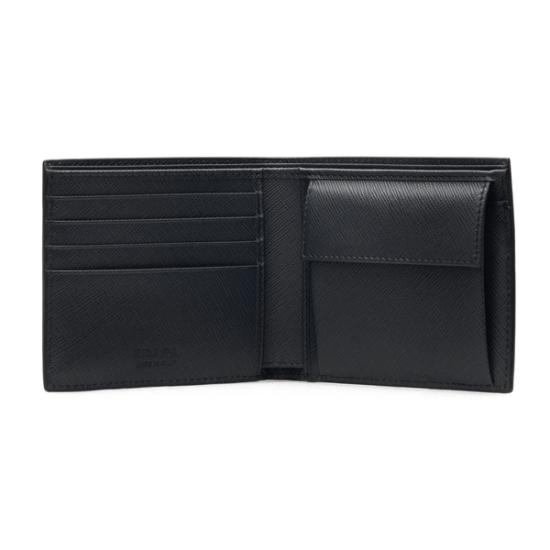 26FW 프라다 사피아노 가죽 코인 포켓 반지갑 2MO738QHH Black - PRADA