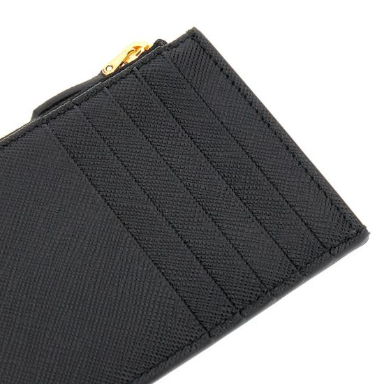 26FW 프라다 사피아노 가죽 지퍼 카드 지갑 1MC086QHH Black - PRADA