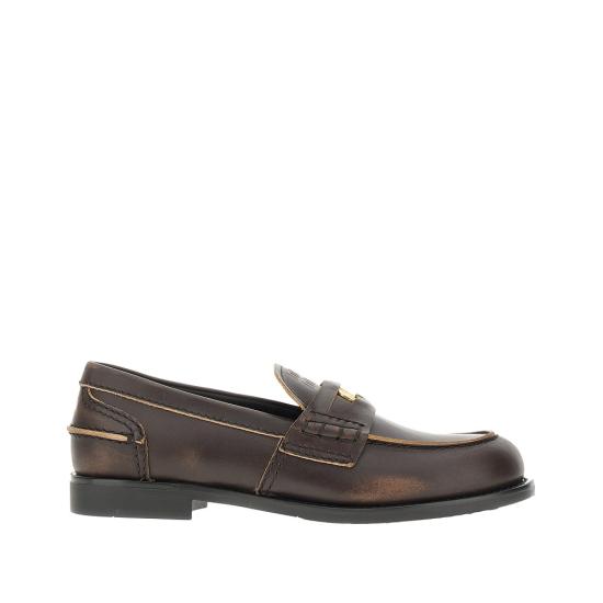 26FW 미우미우 빈티지 레더 페니 로퍼 5D773DF0203G48 Brown