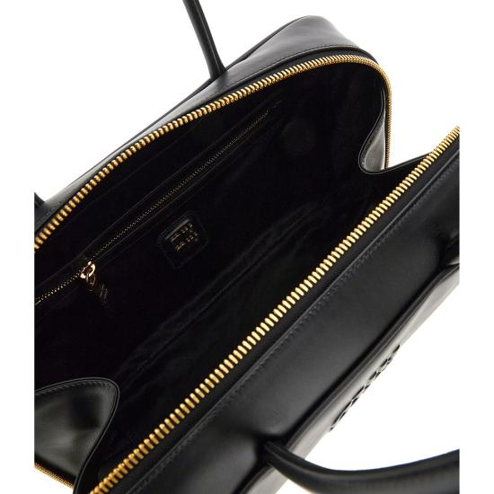 26FW 미우미우 가죽 탑 핸들백 5BB117VMON2CRW Black - MIU MIU