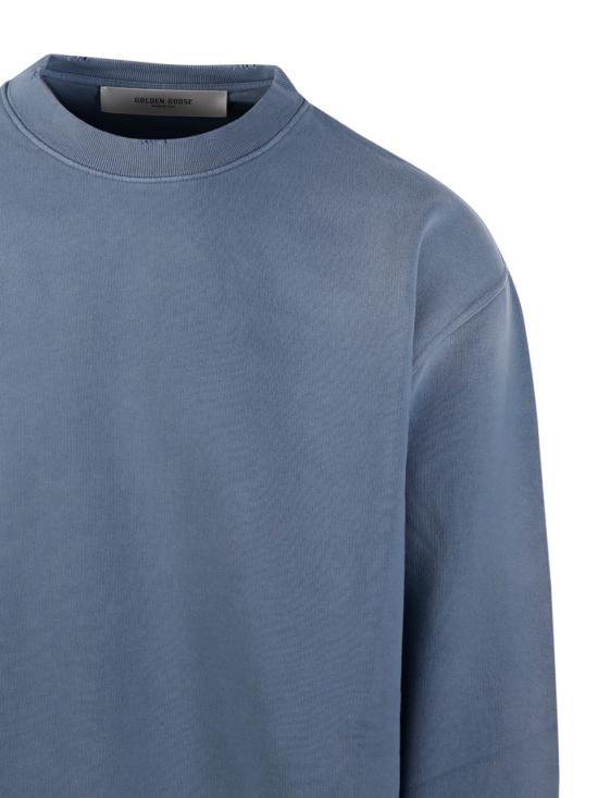 26SS 골든구스 디스트레스드 코튼 스웨트셔츠 GUP01872 P001772 50813 WINDWARD BLUE - GOLDEN GOOSE