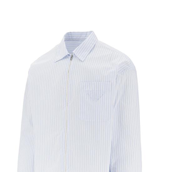 26SS 프라다 코튼 지퍼셔츠 SC855SOOO189H Blue - PRADA