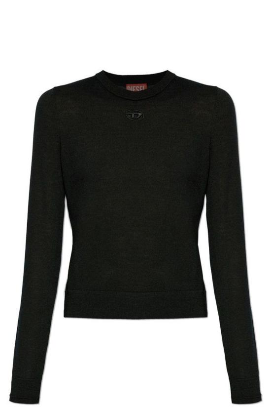 26FW 디젤 M 알리네사 컷아웃 로고 울 점퍼 A17498 0DCCH9XX Nero