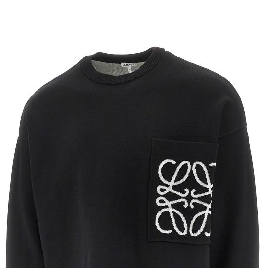 26FW 로에베 애너그램 포켓 스웨터 H526Y14KKI Black - LOEWE