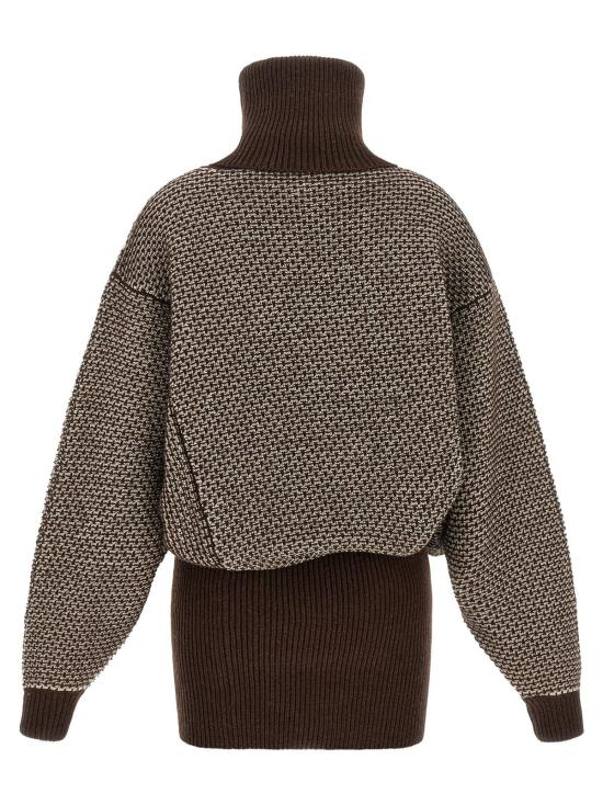  MM6 메종마르지엘라 숏 원피스 Mm6 메종 마르지엘라 울 숏 드레스 브라운 - MM6 MAISON MARGIELA