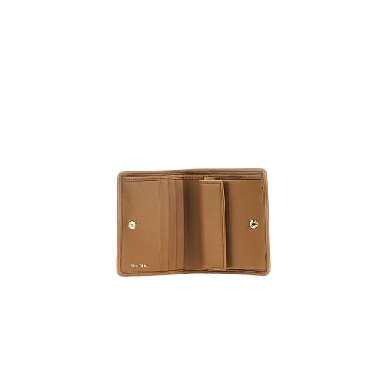 26FW 미우미우 마테라쎄 나파 가죽 반지갑 5MV204AFPP Beige - MIU MIU