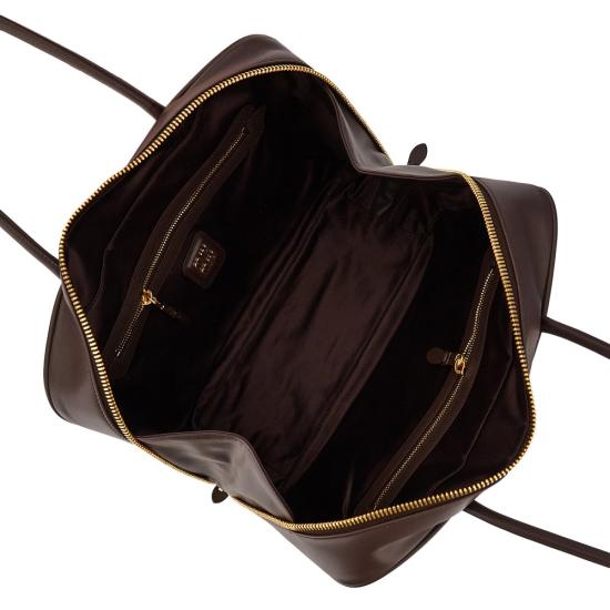 26FW 미우미우 가죽 탑 핸들백 5BB117VMON2CRW Brown - MIU MIU