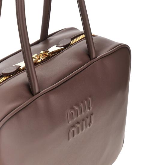 26FW 미우미우 가죽 탑 핸들백 5BB117VMON2CRW Brown - MIU MIU