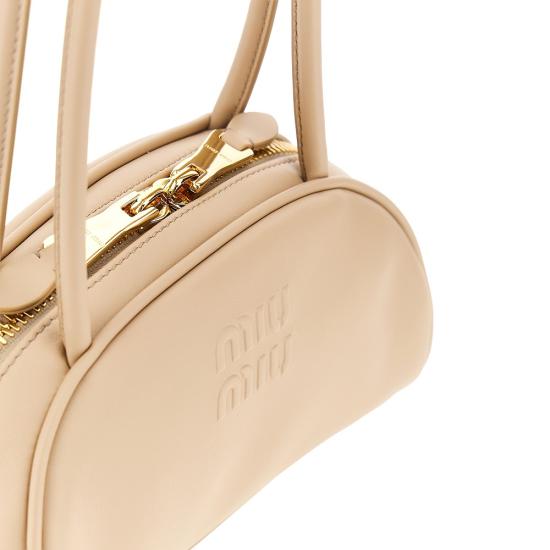 26FW 미우미우 보 레더 스몰 토트백 보 레더 스몰 토트백 5BB192VOOO2CRW Beige - MIU MIU