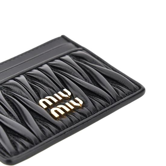 26FW 미우미우 마테라쎄 카드 나파레더 카드홀더 5MC076AFPP Black - MIU MIU