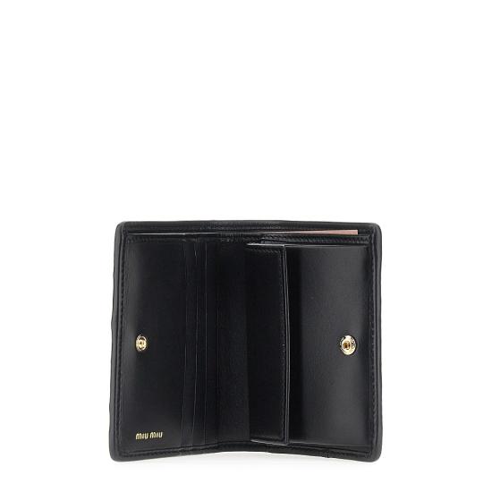 26FW 미우미우 마테라쎄 나파 가죽 반지갑 5MV204AFPP Black - MIU MIU