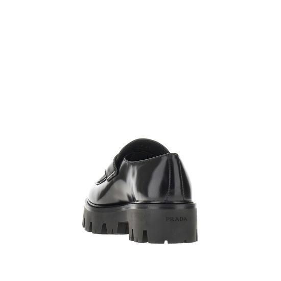 26FW 프라다 모노블럭 러버솔 레더 로퍼 1D185OFB050055 Black - PRADA