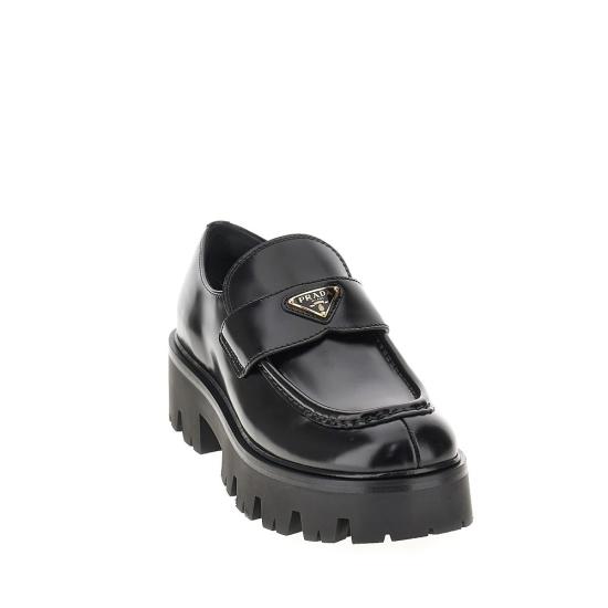 26FW 프라다 모노블럭 러버솔 레더 로퍼 1D185OFB050055 Black - PRADA
