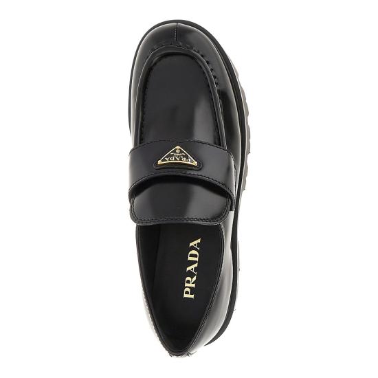 26FW 프라다 모노블럭 러버솔 레더 로퍼 1D185OFB050055 Black - PRADA