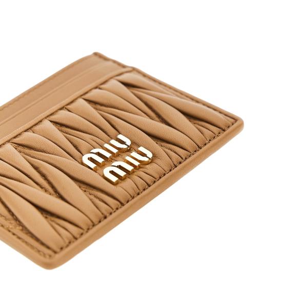 26FW 미우미우 마테라쎄 카드 나파레더 카드홀더 5MC076AFPP Beige - MIU MIU