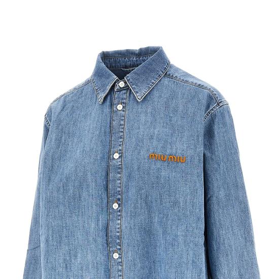 26FW 미우미우 데님 셔츠 GWC143SOOO193K Blue - MIU MIU