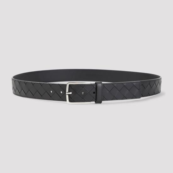26FW 보테가베네타 인트레치아토 레더 벨트 609182 V4KF1 8803 BLACK - BOTTEGA VENETA