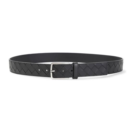26FW 보테가베네타 인트레치아토 레더 벨트 609182 V4KF1 8803 BLACK - BOTTEGA VENETA