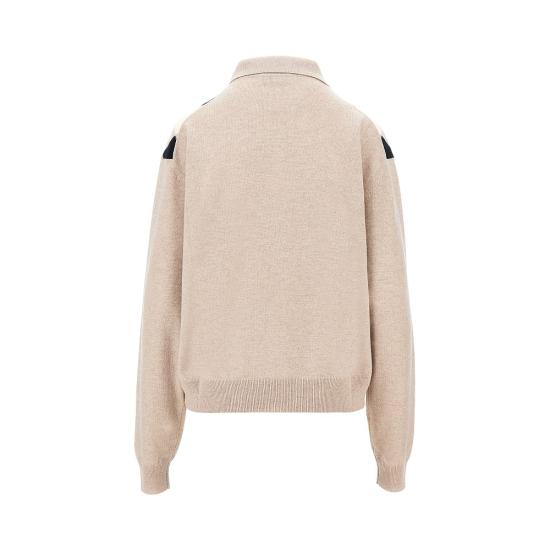 26FW 미우미우 캐시미어 폴로 스웨터 캐시미어 폴로 스웨터 MML08BSOOO6033 Beige - MIU MIU