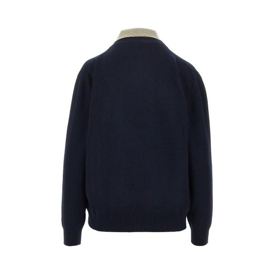 26FW 미우미우 울 캐시미어 스웨터 울 캐시미어 스웨터 MML07MSOOO6061 Blue - MIU MIU