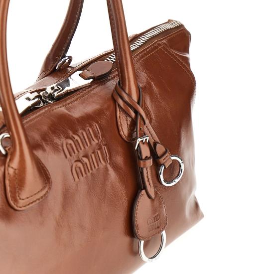 26FW 미우미우 샤이니 레더 백 5BA3352A44 Brown - MIU MIU