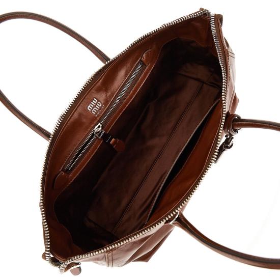 26FW 미우미우 샤이니 레더 백 5BA3352A44 Brown - MIU MIU