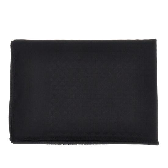 26FW 프라다 자카드 프린지 울 실크 머플러 스카프 2FS0882C6K Black - PRADA