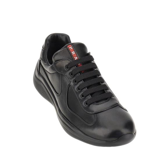 26FW 프라다 아메리카 컵 가죽 레더 로우탑 스니커즈 4E3400FG000038 Black - PRADA