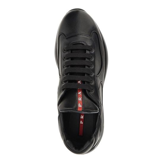 26FW 프라다 아메리카 컵 가죽 레더 로우탑 스니커즈 4E3400FG000038 Black - PRADA
