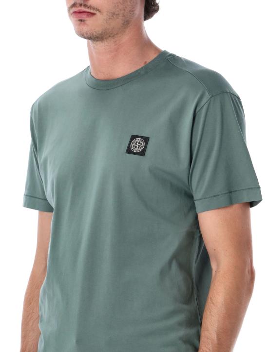 26FW 스톤 아일랜드 60/2 컴퍼스 패치 코튼 저지 슬림 핏 티셔츠 S152100027S0013 V005T OCEAN GREEN - STONE ISLAND