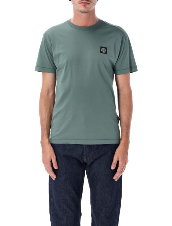 26FW 스톤 아일랜드 60/2 컴퍼스 패치 코튼 저지 슬림 핏 티셔츠 S152100027S0013 V005T OCEAN GREEN