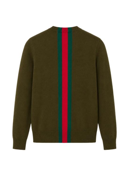26FW 구찌 WEB 스트라이프 울 니트 스웨터 WEB 스트라이프 울 니트 스웨터 867433 XKFNR3008 - GUCCI